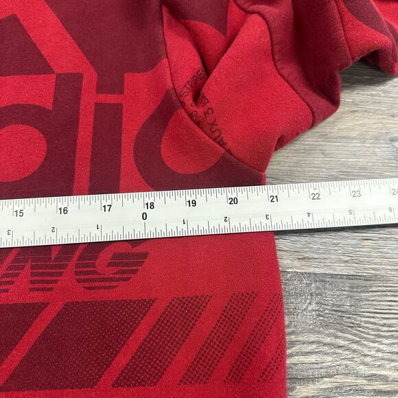 Adidas Red Mens M Post Game Allover Print Crewneck Pullover Sweatshirt Athletic - Picture 9 of 10